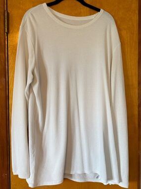 Goodfellow & Co White Crewneck Thermal Long-Sleeve